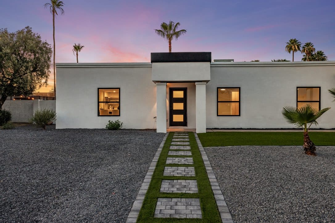 Renovated Scottsdale flip at dusk